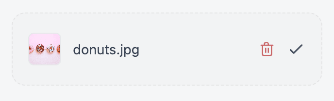 Single file uploader interface