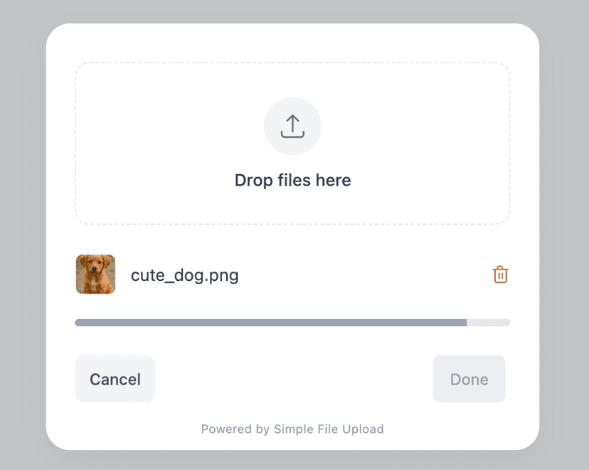 Multi-file uploader modal